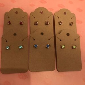 Lia Sophia gem stud earrings 6 pair bundle